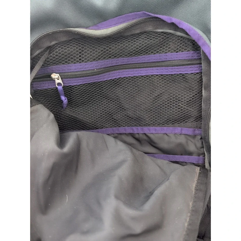 Vintage LL Bean Continental‎ Green Purple & Black School Backpack Large Monogram